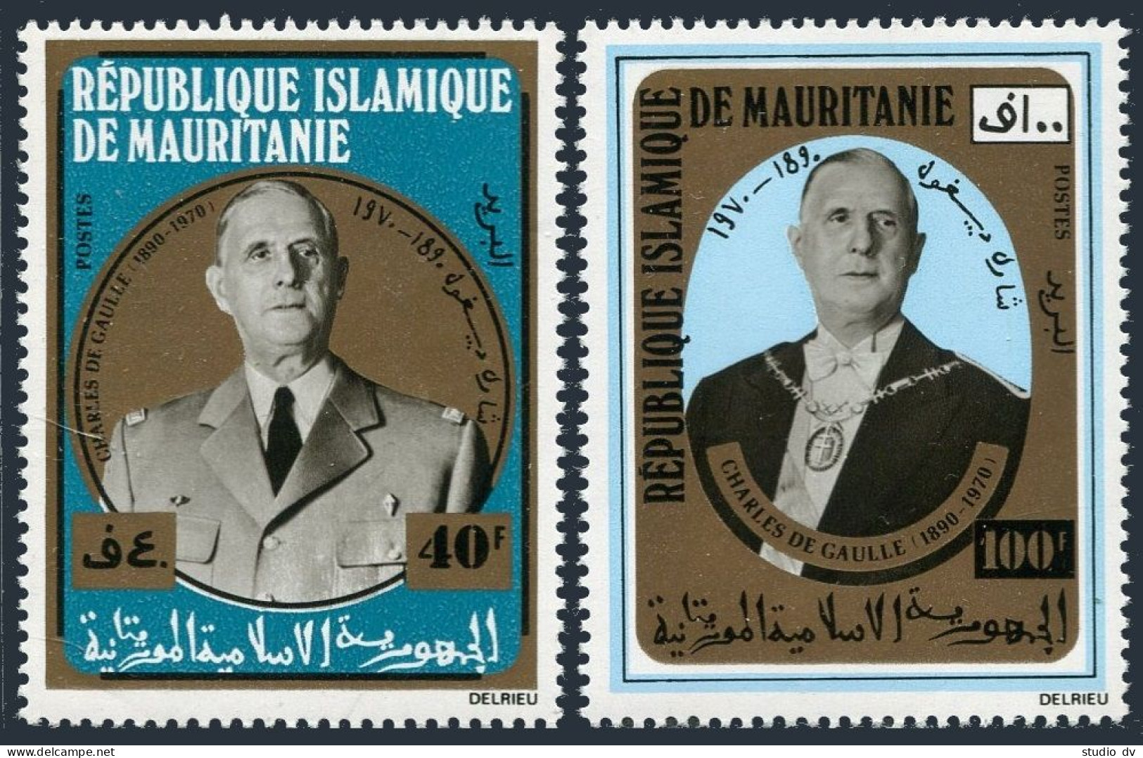 Mauritania 289-290,290a Sheet,MNH.Michel 418-419,Bl.9, Charles De Gaulle. - Mauritania (1960-...)
