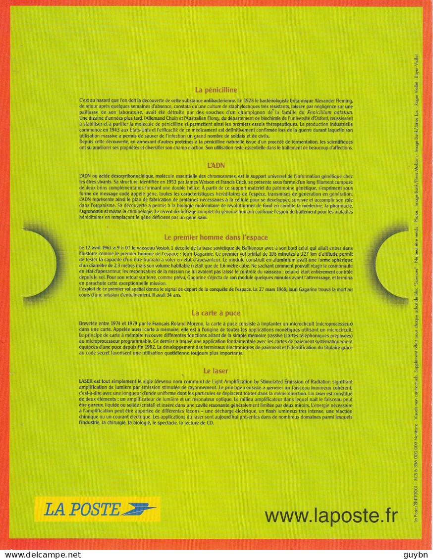 France Année 2000 Bloc Feuillet  BF 39 Sans Charnière Le Siècle Au Fil Du Timbre - N°4 Un Siècle Découvertes Sciences - Neufs