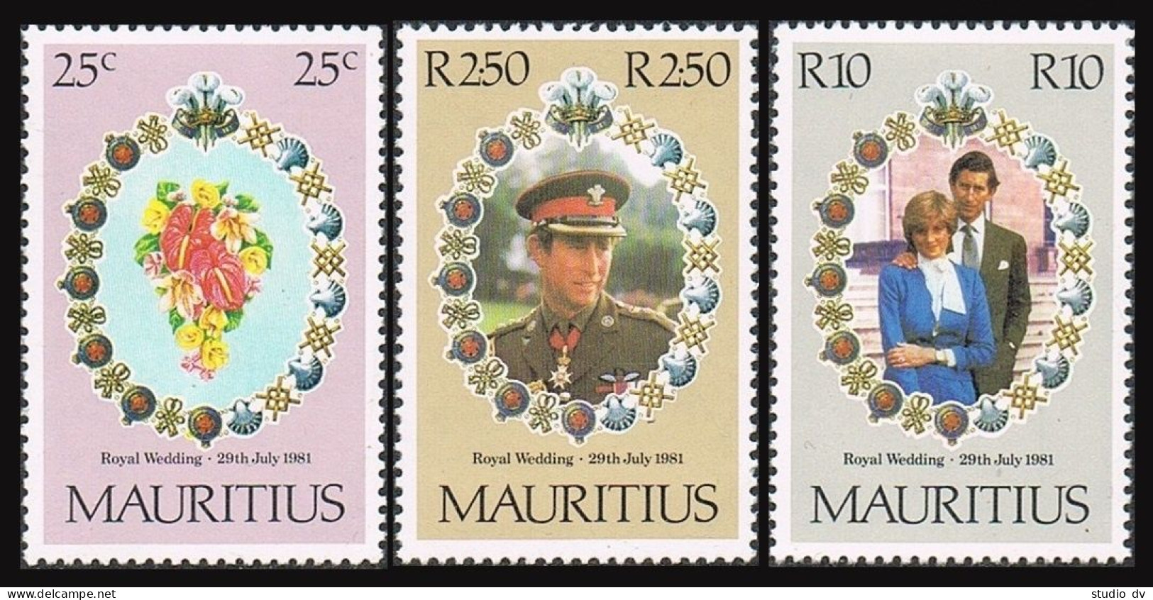 Mauritius 520-522, Hinged. Mi 516-518. Royal Wedding 1981. Prince Charles, Diana - Mauritius (1968-...)