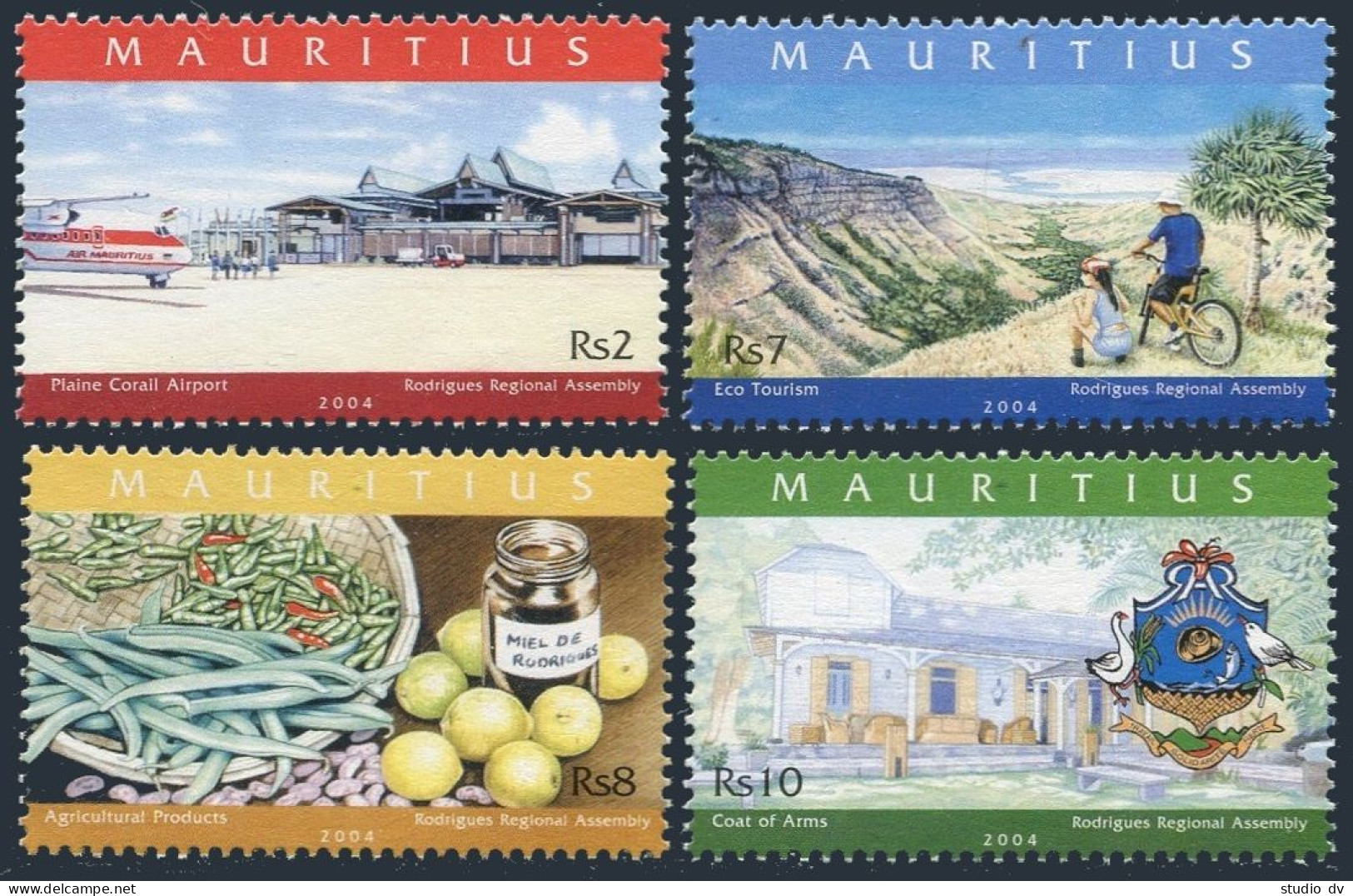 Mauritius 993-996,MNH. Rodrigues Regional Assembly,2004.Plaine Corail Airport, - Mauritius (1968-...)