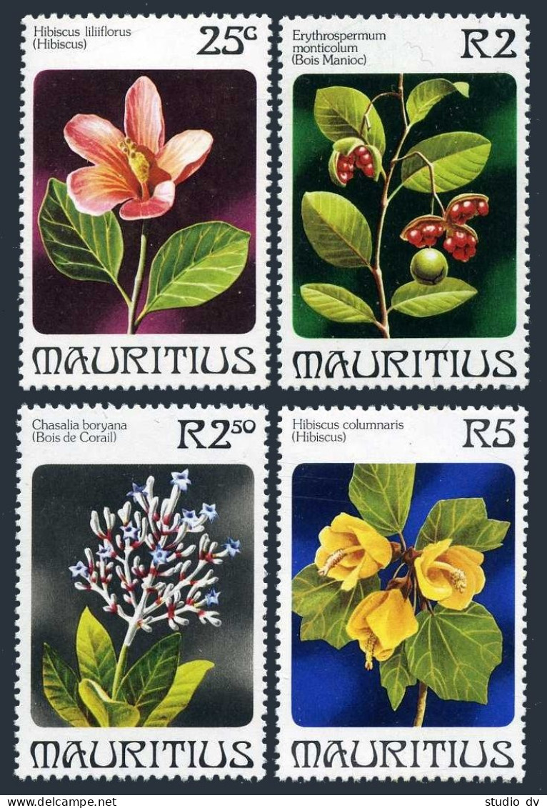 Mauritius 511-514,MNH.Michel 507-510. Flowers 1981.Hibiscus Liliiflorus,Chasalia - Maurice (1968-...)