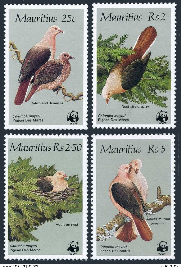 Mauritius 613-616, MNH. Michel 609-612. WWF 1985. Birds: Pink Pigeon.  - Maurice (1968-...)