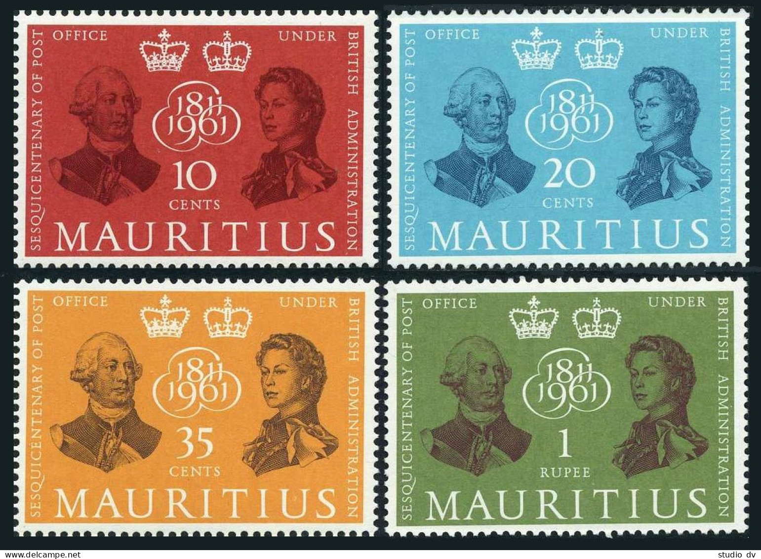 Mauritius 266-269,MNH.Michel 258-261. King George III,Queen Elizabeth.Post-150. - Maurice (1968-...)