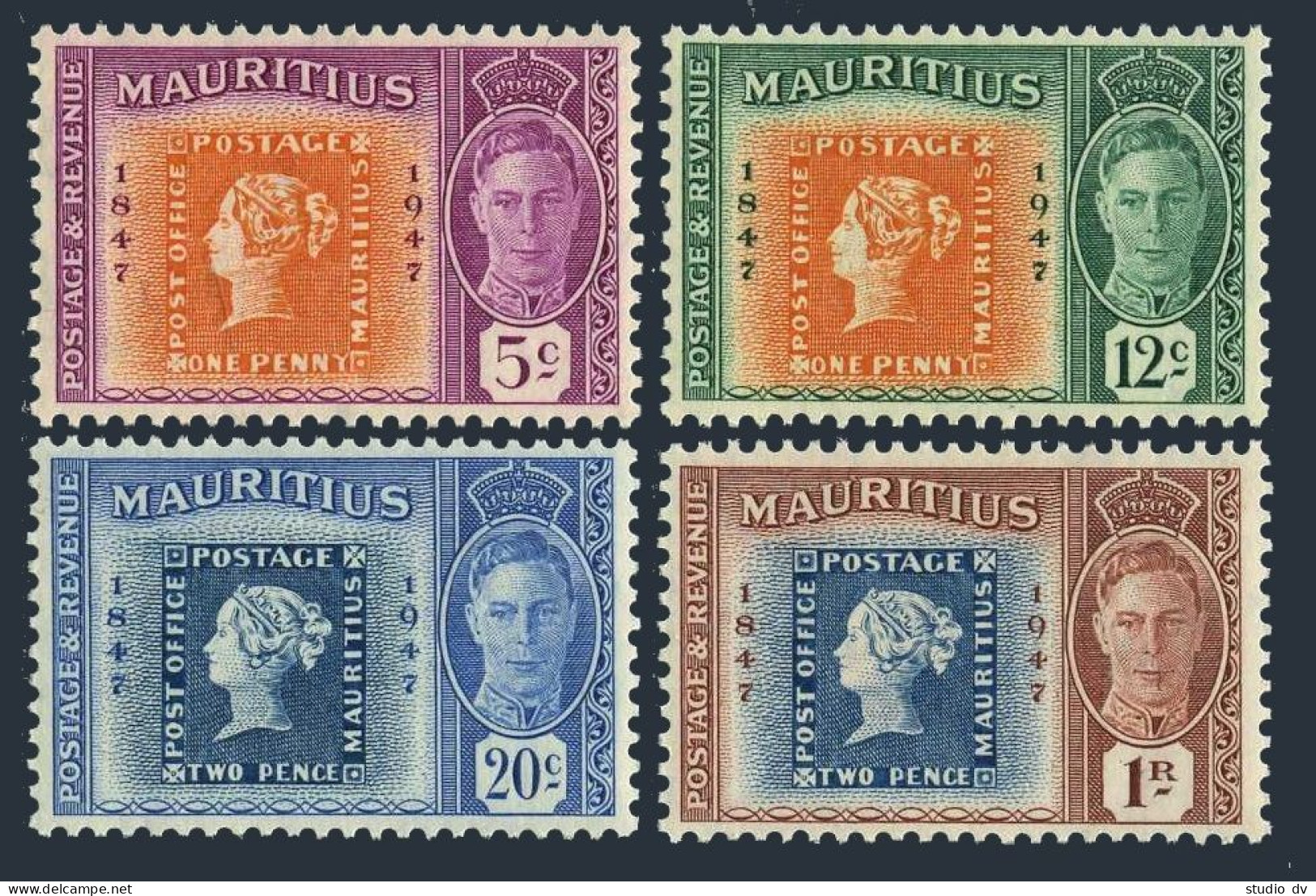 Mauritius 225-228,MNH.Michel 217-220. 1st Postage Stamps Of Mauritius 100.1948. - Mauritius (1968-...)