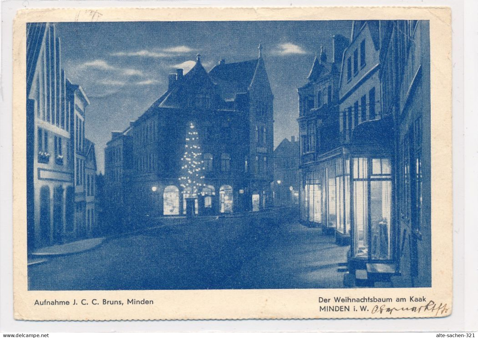 AK 1935 Weihnachten Am Kaak Obermarktstraße Minden - Minden