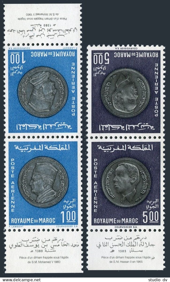 Morocco C16-C17 Tete-beche, MNH. Michel 648-649. Coins 1968. - Morocco (1956-...)