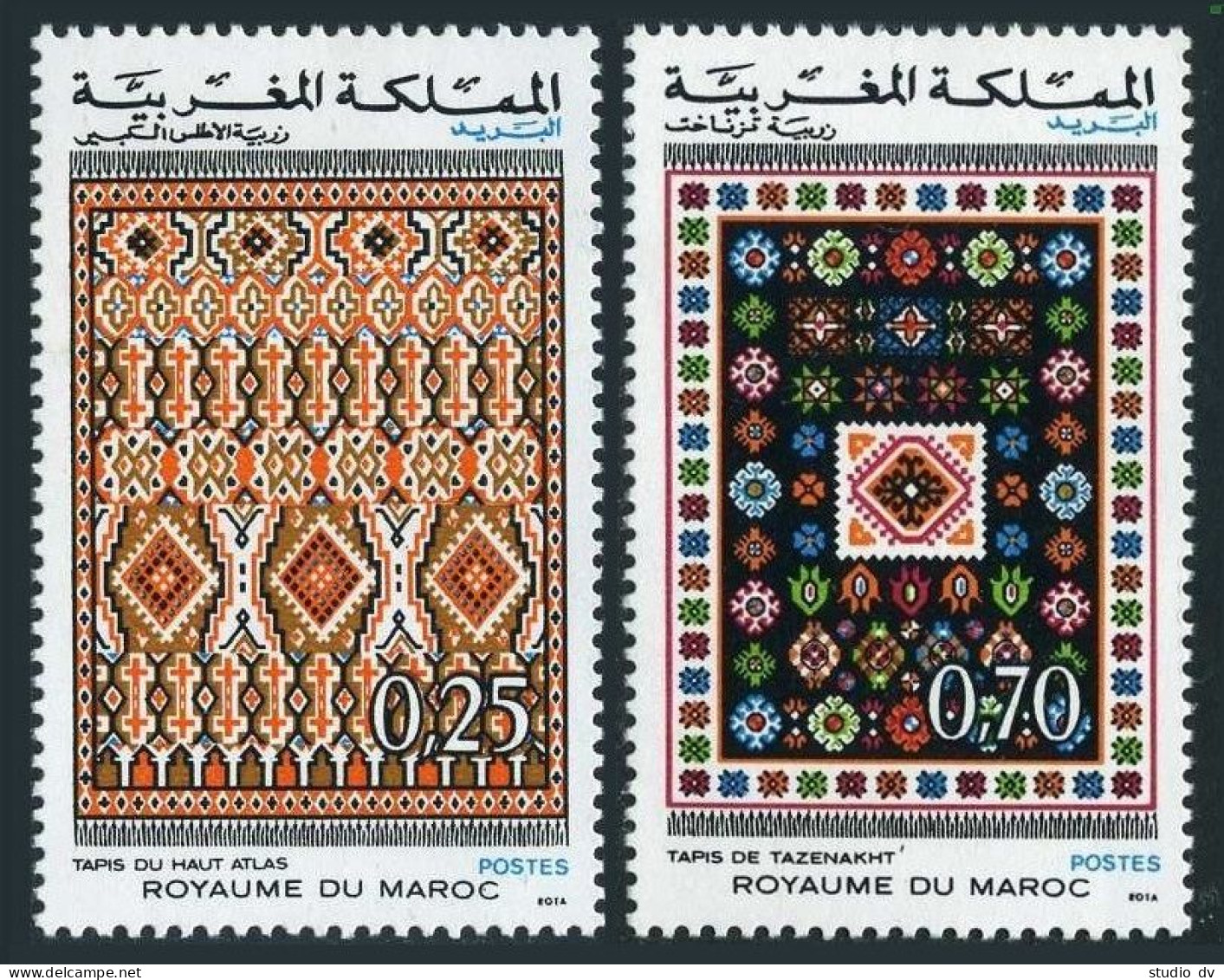 Morocco 270-271, MNH. Michel 759-760. Rugs 1973. High Atlas & Tazenakht Rugs. - Maroc (1956-...)
