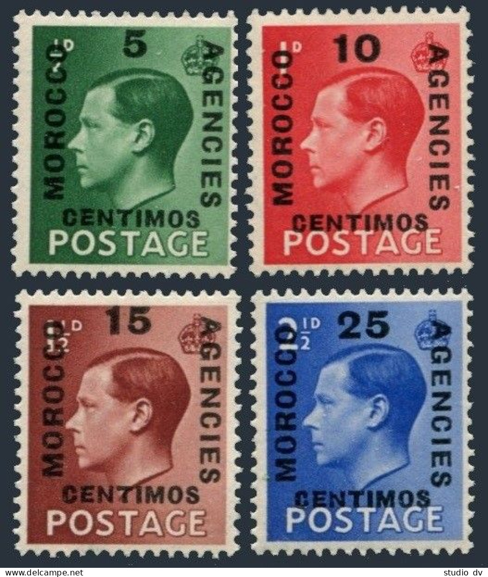 GB Offices In Morocco 78-81, MNH. Mi 132-135. King Edward VII Surcharged, 1936. - Maroc (1956-...)