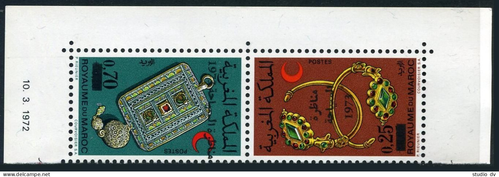 Morocco 295-296 Tete-beche, MNH. Mi 741-742.  Tourism Conference, 1973. Jewelry. - Marokko (1956-...)