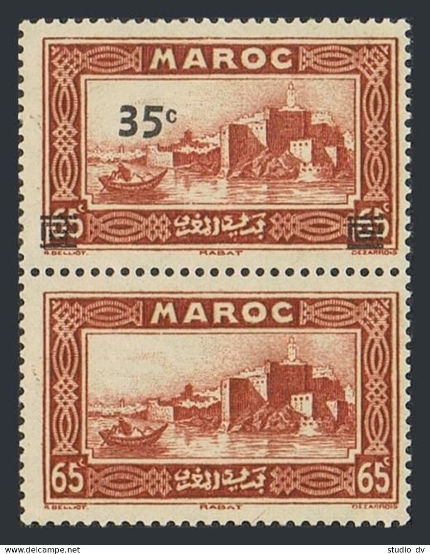 Fr Morocco 176a Pair,MNH.Mi 137 Note. Kasbah Of The Oudayas,Rabat.New Value 1940 - Morocco (1956-...)