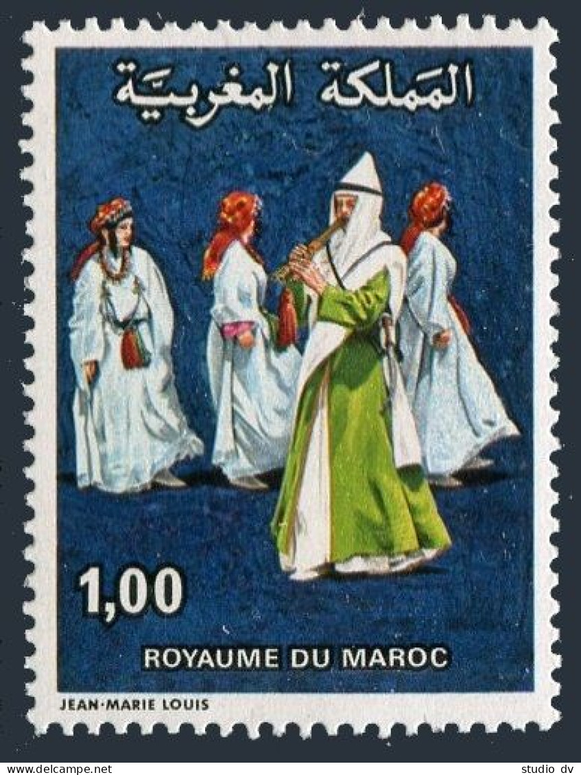 Morocco 420,MNH.Michel 889. Folk Dancers,Flutist,1978. - Maroc (1956-...)