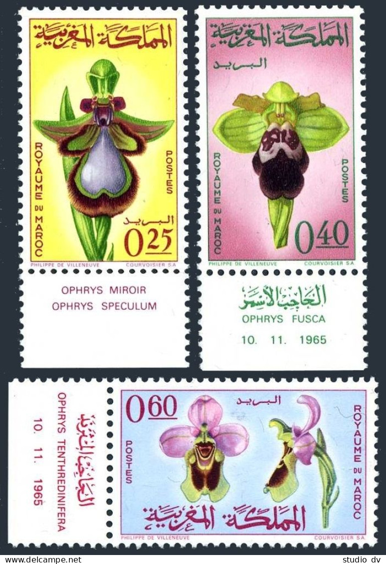 Morocco 129-131,MNH.Michel 556-558. Orchids 1965. - Maroc (1956-...)