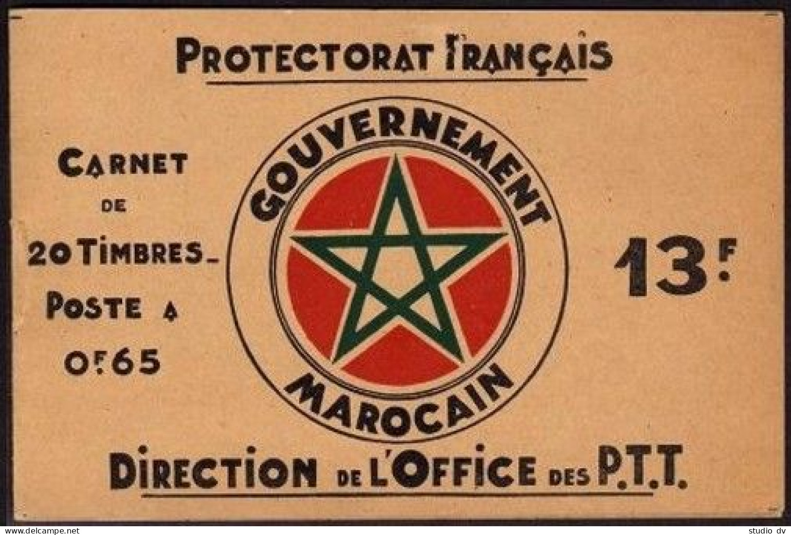 Fr Morocco 136b Booklet, MNH. Michel 105 MH. Kasbah Of The Oudayas Rabat, 1933. - Morocco (1956-...)