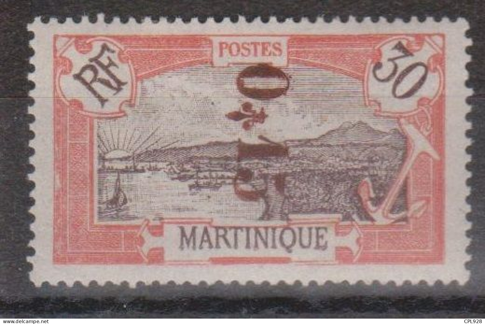 Martinique N° 108a Avec Charnière Surcharge Renversée - Neufs