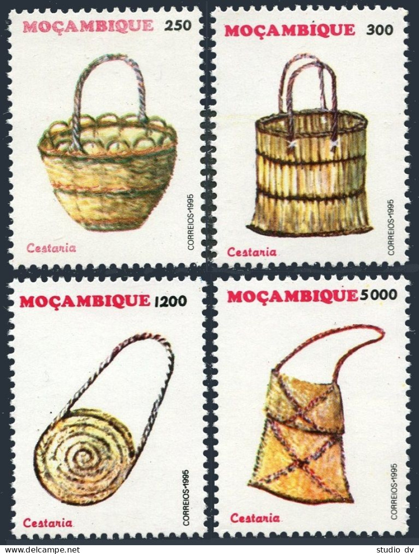 Mozambique 1236-1239,MNH. Basketry,1995. - Mozambique