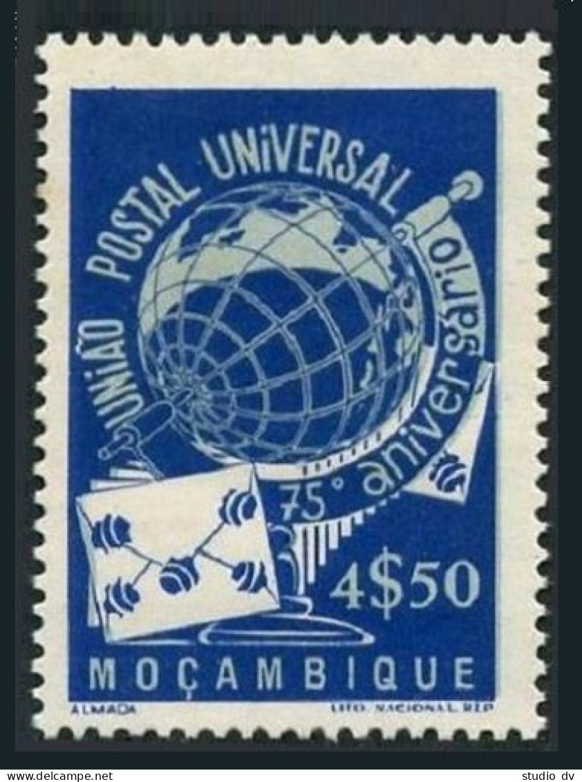 Mozambique 329, Hinged. Michel 382. UPU-75, 1949. Globe. - Mozambique