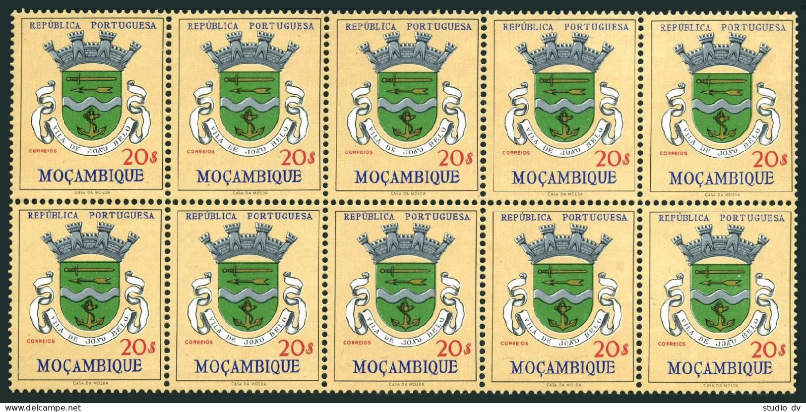 Mozambique 422 Block/10,MNH.Michel 475. Arms Of Vila De Joao Belo,1961. - Mozambique