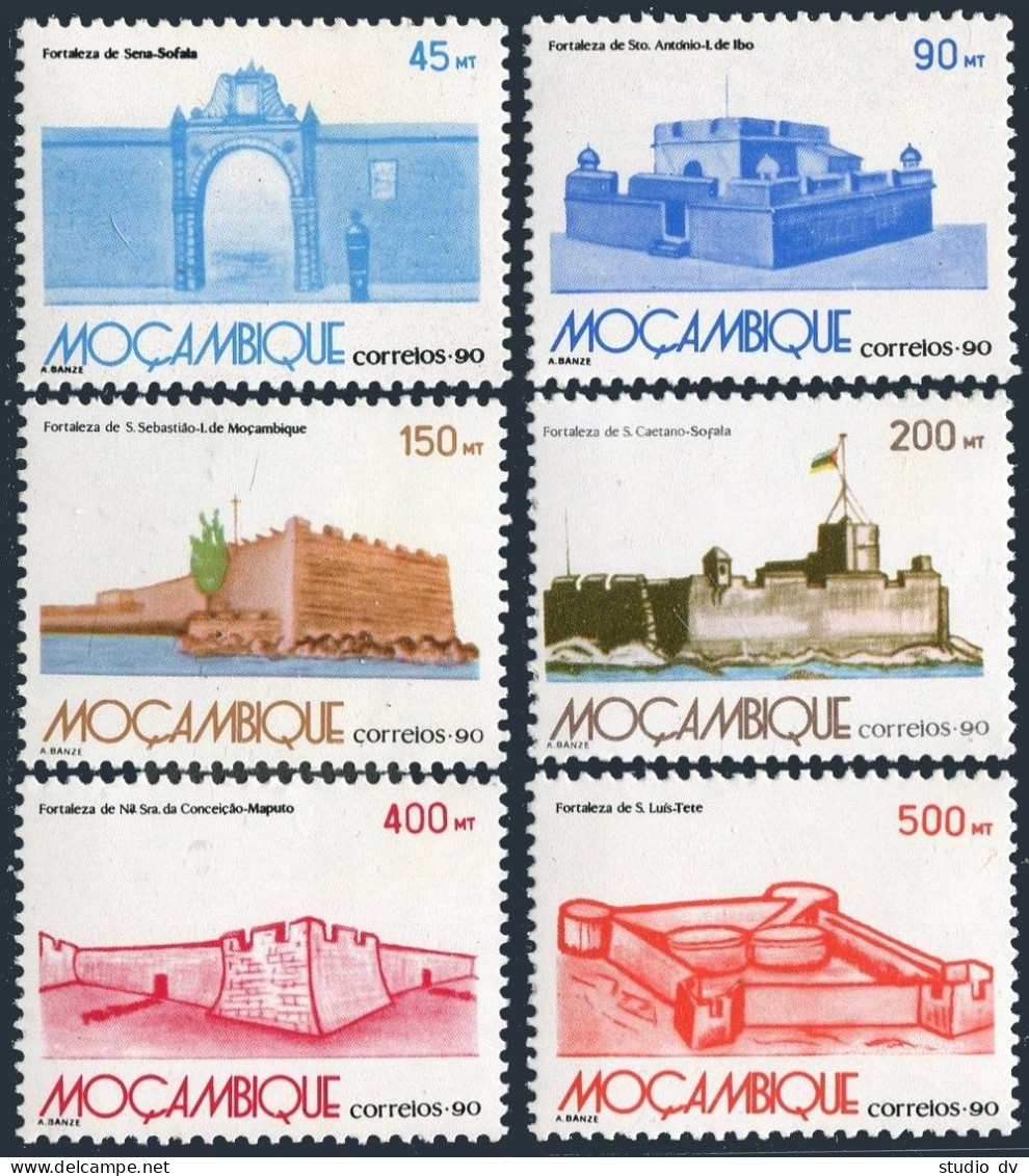 Mozambique 1116-1121,MNH.Michel 1199-1204. Forts,1990.Sena,Santo Antonio, - Mozambique