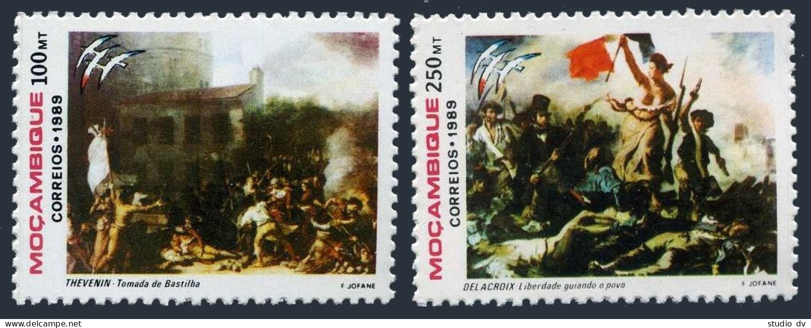 Mozambique 1070-1071,MNH.Michel 1153-1154. PHILEXFRANCE-1989.French Revolution. - Mozambique