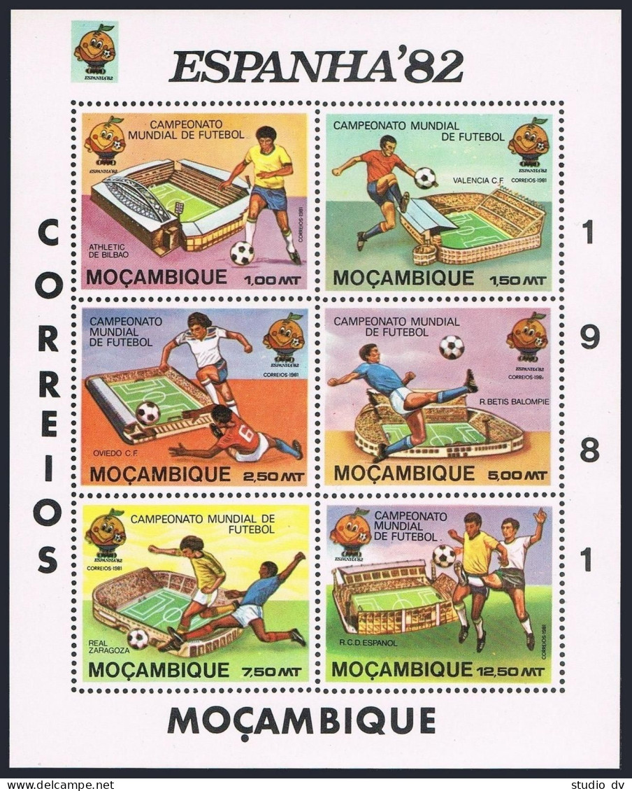 Mozambique 730a Sheet,MNH.Michel Bl.8. World Soccer Cup Spain-1982. - Mozambique