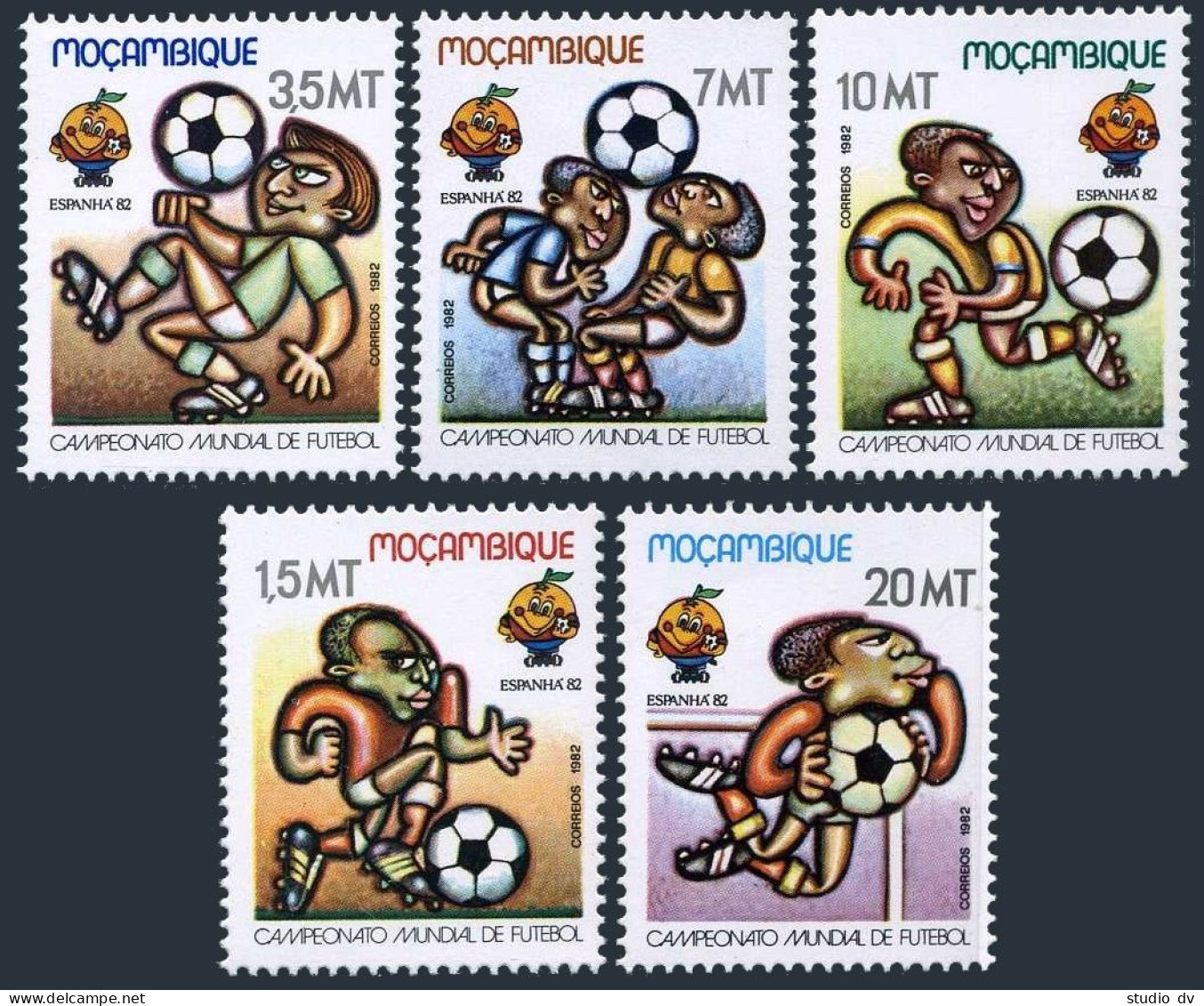 Mozambique 813-817,818 Sheet,MNH.Michel 884-888,889 Bl.13 World Cup,Spain-1982. - Mozambique