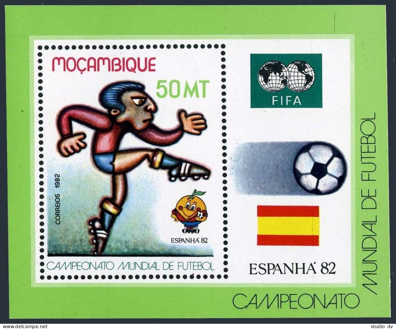 Mozambique 813-817,818 Sheet,MNH.Michel 884-888,889 Bl.13 World Cup,Spain-1982. - Mozambico