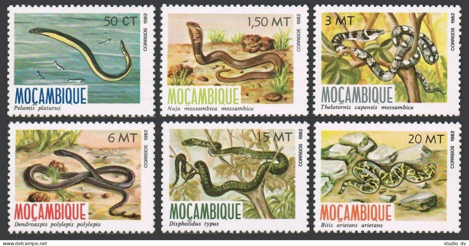 Mozambique 805-810,MNH.Michel 876-881. Snakes 1982.Sea,Cobra,Savana Vine, - Mozambique