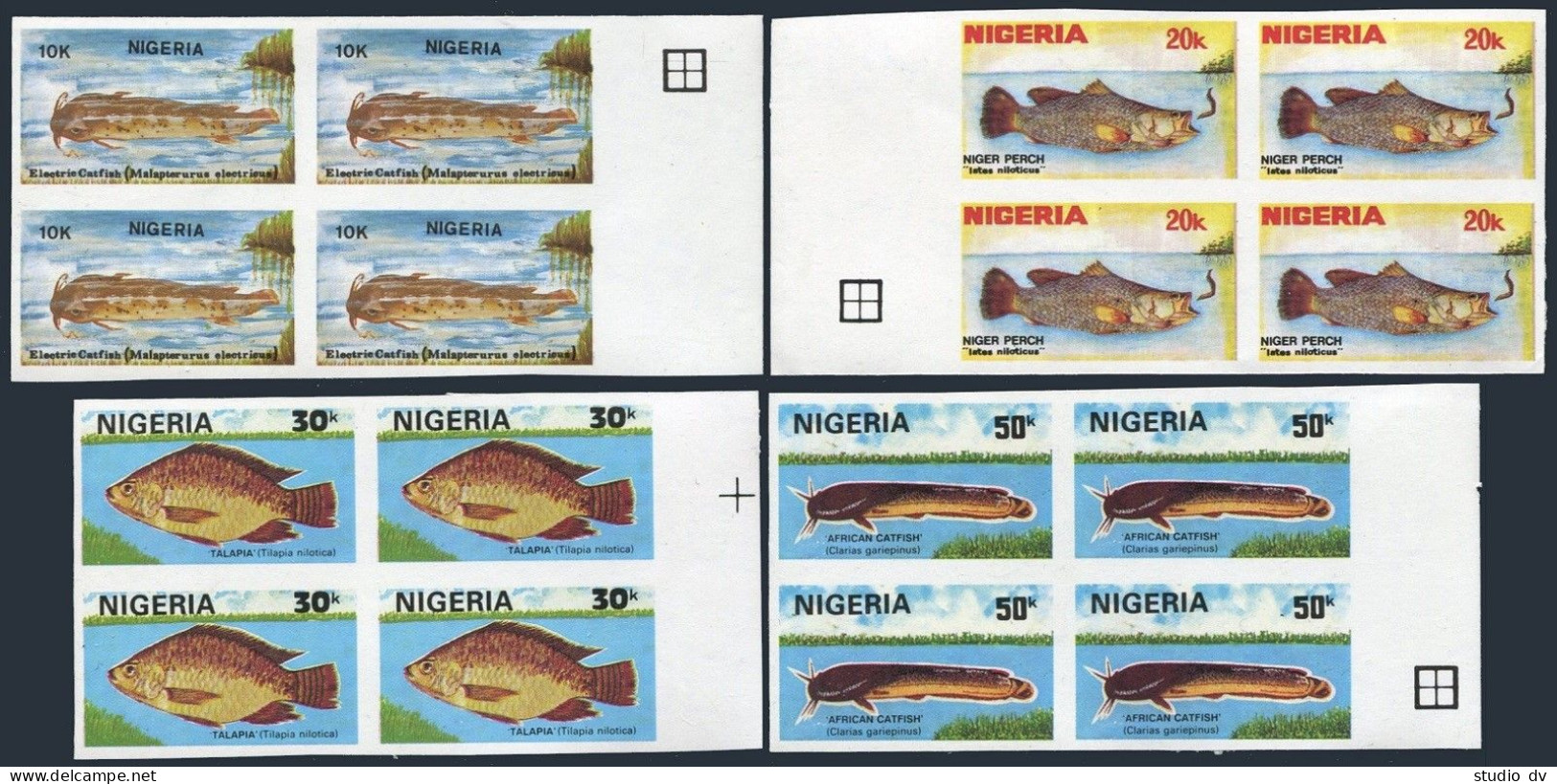 Nigeria 583-586 Imperf,MNH. Fish 1991:Electric Catfish,Perch,Talapia,Catfish. - Niger (1960-...)