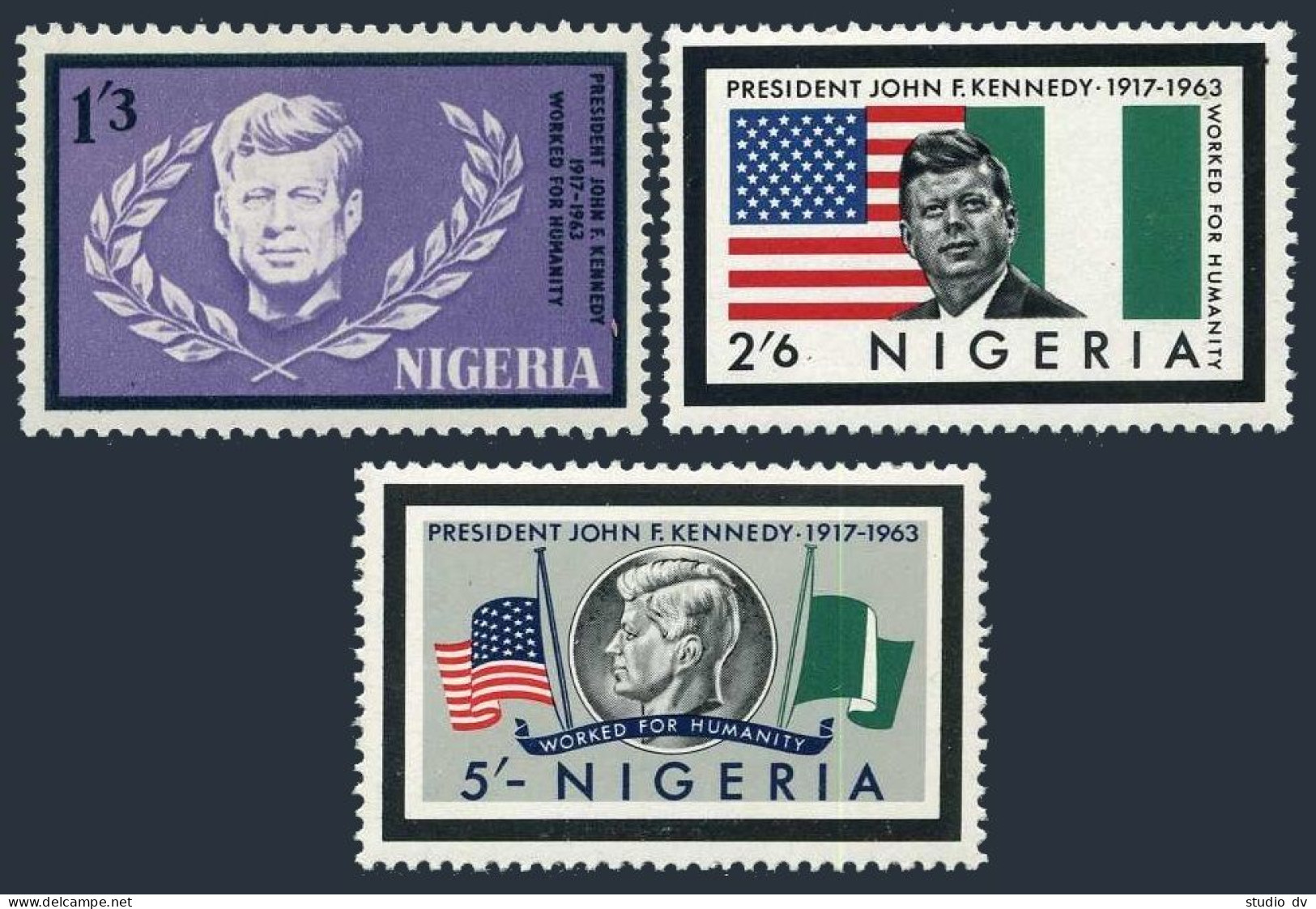 Nigeria 159-161, MNH. Michel 150-152. President John F. Kennedy, 1964. Flags. - Niger (1960-...)