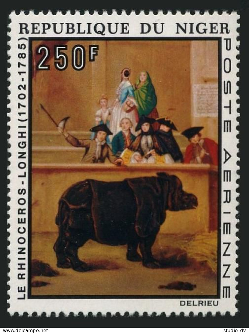 Niger C238, MNH. Michel 436. EUROPAFRICA 1974. The Rhinoceros, By Pietro Longhi. - Niger (1960-...)