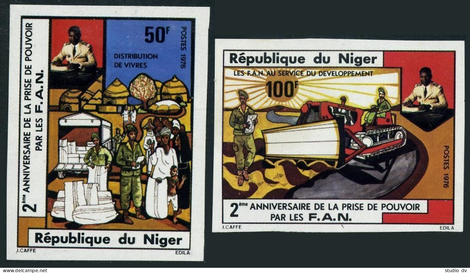 Niger 354-355 Imperf,MNH.Michel 520B-521B. National Armed Forces,1976. - Niger (1960-...)