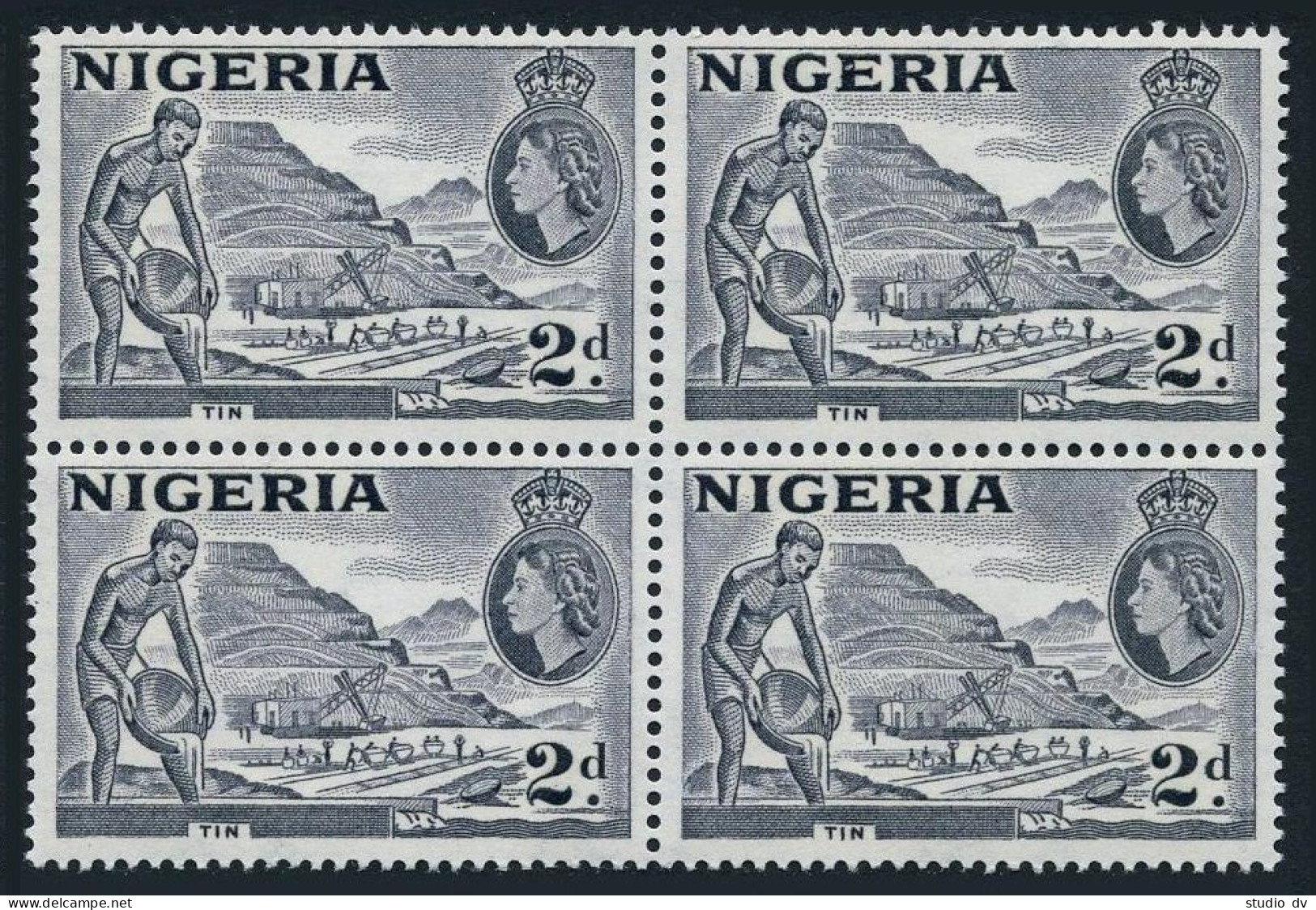 Nigeria 93 Block/4,MNH.Michel 75a Type I. QE II.Mining Tin,1956. - Niger (1960-...)