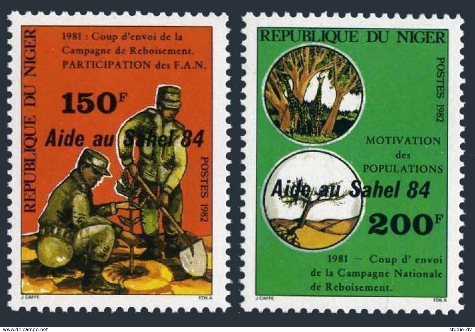 Niger 668-669, MNH. Michel 915-916. Reafforestation Campaign, 1984. Sahel. - Niger (1960-...)