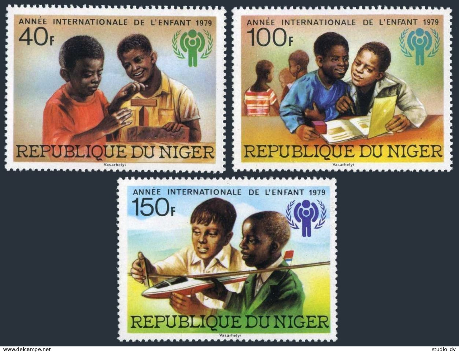 Niger 469-471,MNH.Michel 659-661. Year Of Child IYC-1979.Building Blocks,Plane. - Niger (1960-...)
