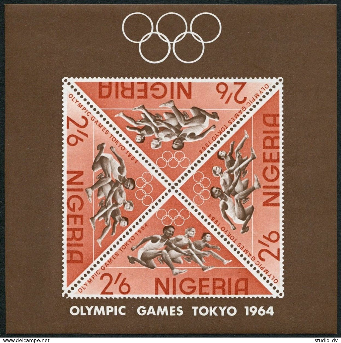 Nigeria 168a Sheet, MNH. Michel Bl.4. Olympics Tokyo-1964. Hurdling. - Niger (1960-...)