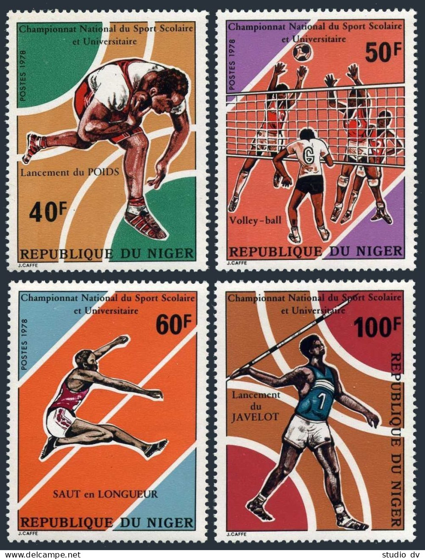 Niger 432-435,MNH.Michel 613-616. University Games,1978.Shot Put,Volleyball,Jump - Niger (1960-...)