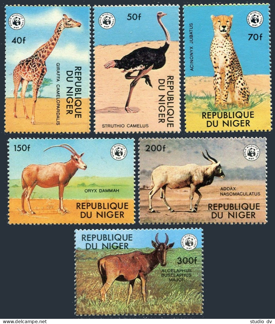 Niger 447-452, MNH. Mi 633-638. WWW 1978. Giraffe, Ostrich, Cheetah, Oryx,Addax, - Niger (1960-...)