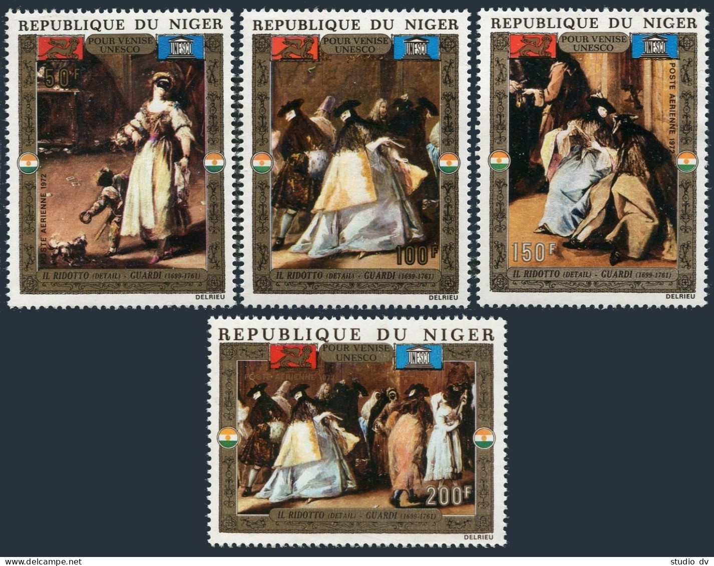 Niger C176-C179, MNH. Mi 318-321. UNESCO Campaign Save Venice. Francesco Guardi. - Niger (1960-...)