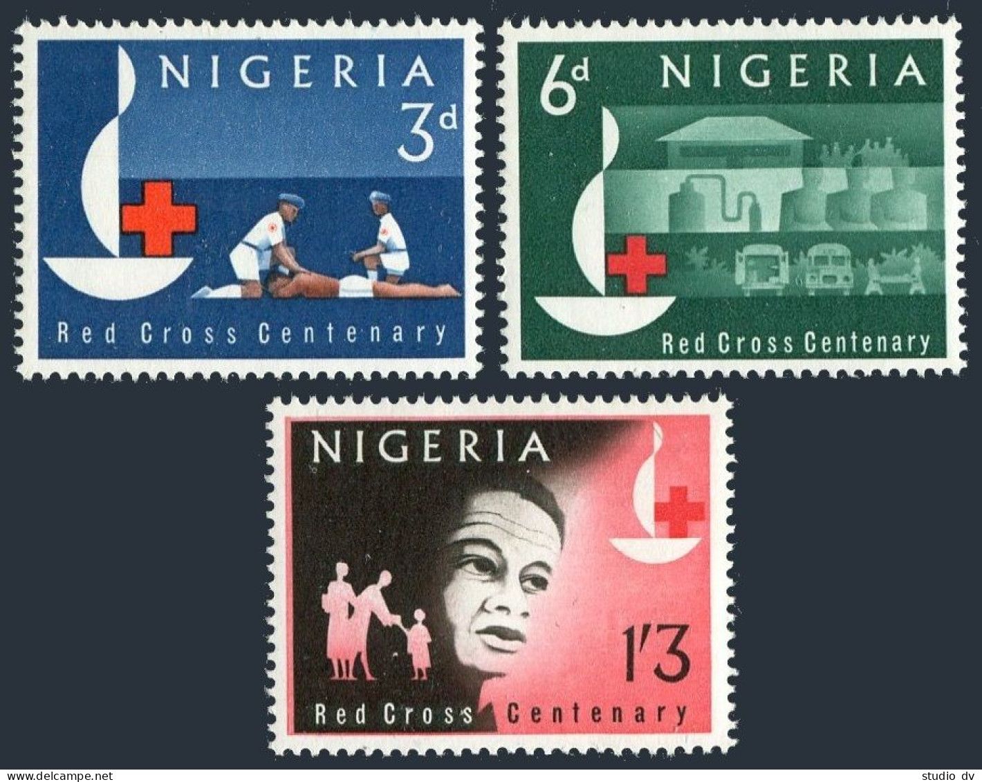 Nigeria 147-149,149a Sheet, MNH. Michel 138-140,Bl.2. Red Cross Centenary, 1963. - Niger (1960-...)