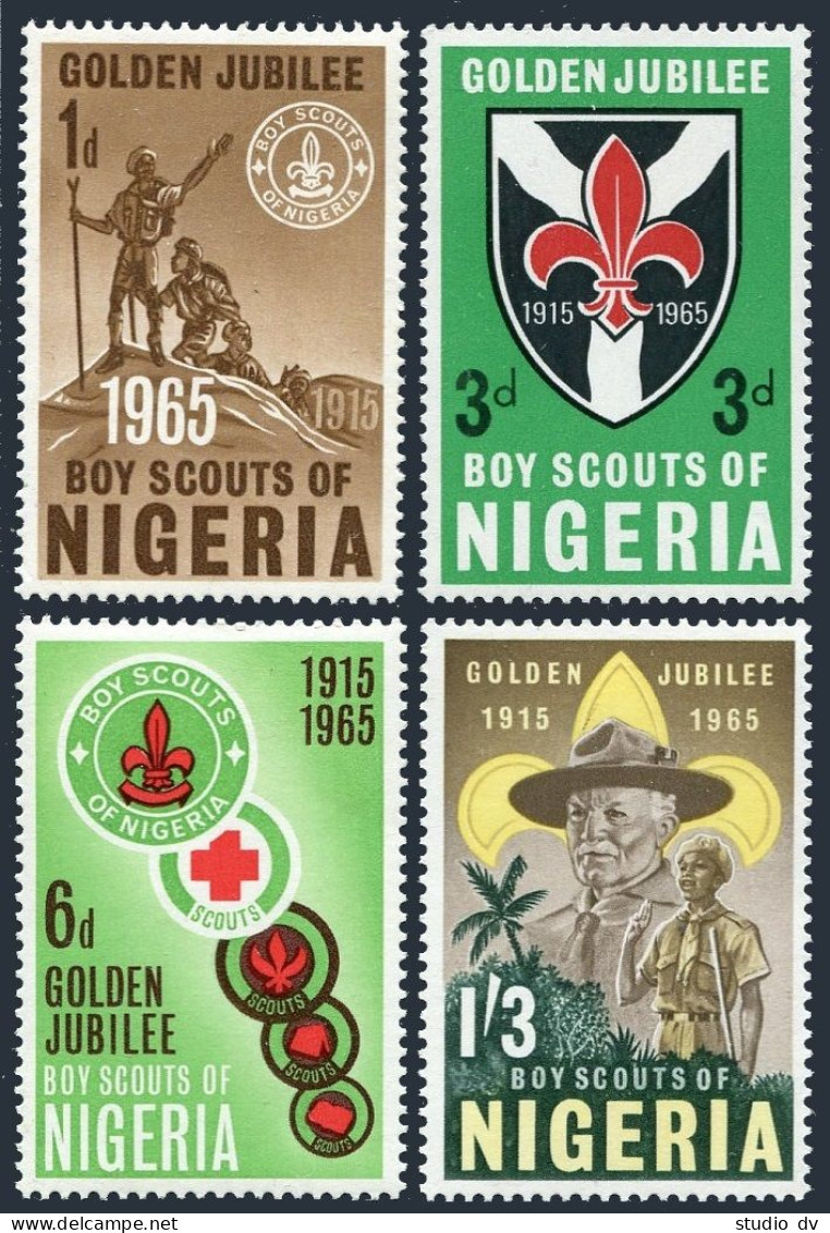 Nigeria 169-172,172a,MNH.Michel 160-163A,Bl.5 Boy Scouts-50,1965.Baden-Powell. - Niger (1960-...)