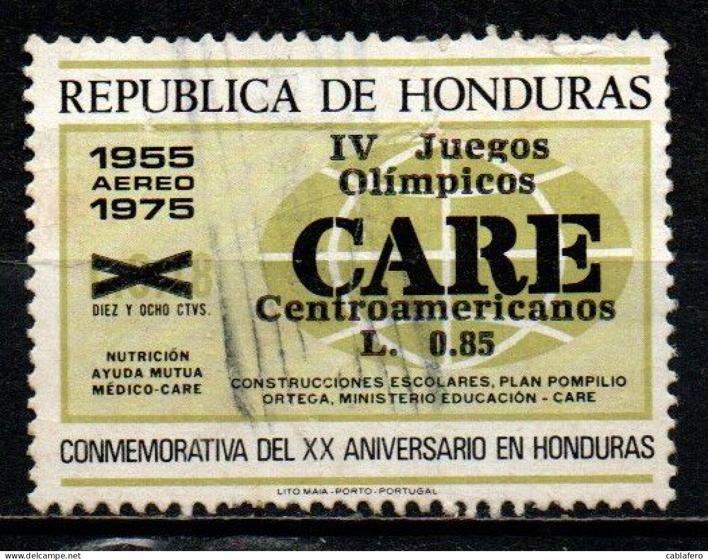 HONDURAS - 1989 - GIOCHI OLIMPICI SUDAMERICANI CON SOVRASTAMPA - OVERPRINTED - USATO - Honduras