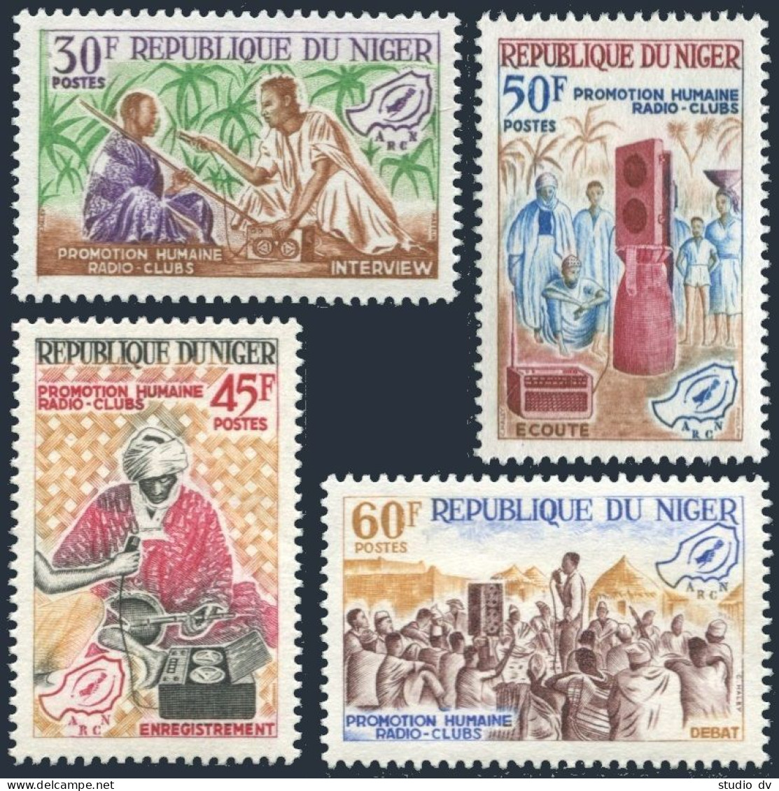 Niger 163-166,MNH.Michel 109-112. Radio Clubs,1965. - Niger (1960-...)