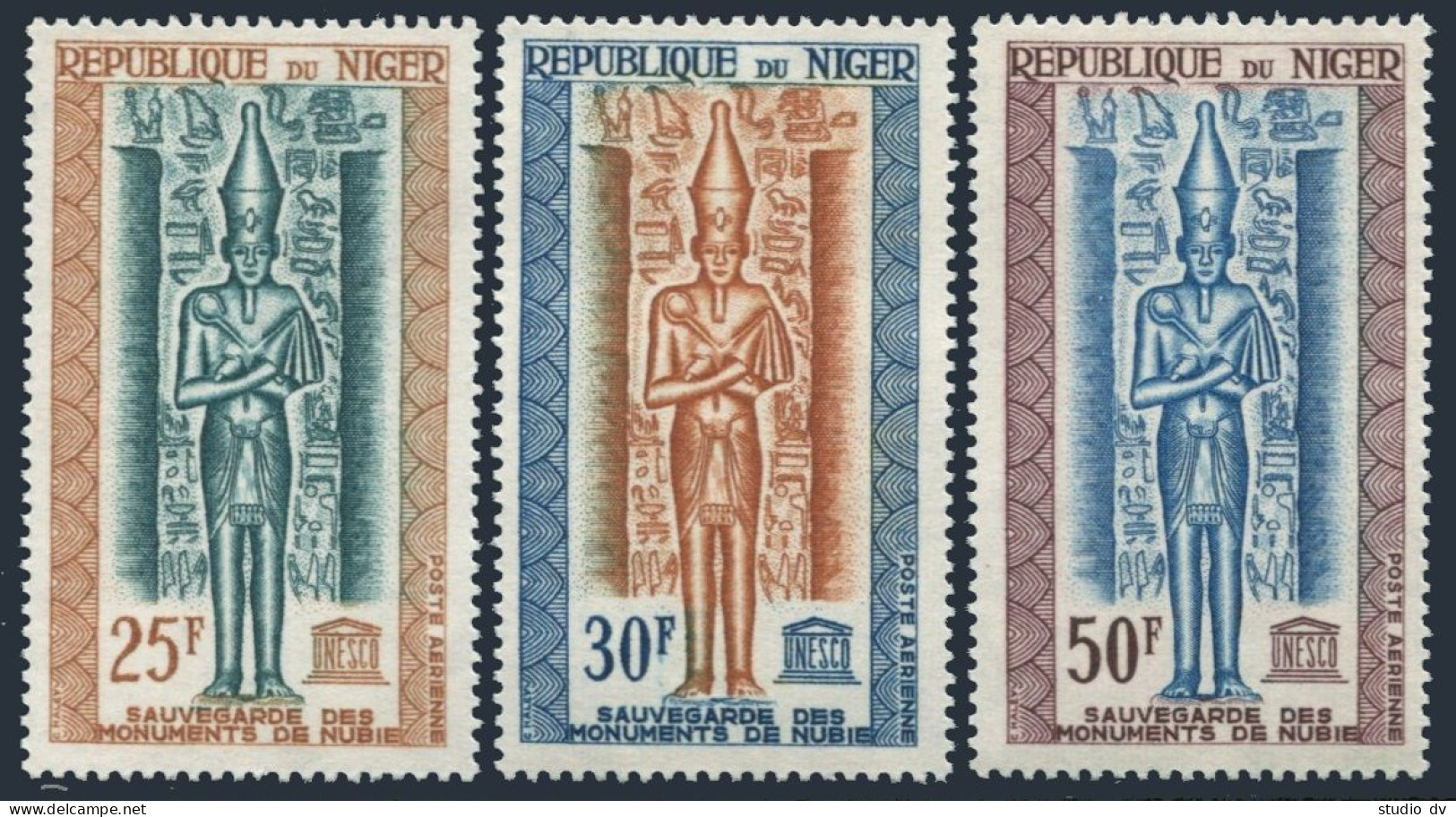Niger C38-C40,MNH.Michel 67-69. UNESCO Campaign To Save Nubia Monuments, 1964. - Niger (1960-...)