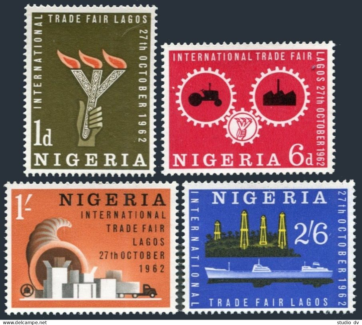 Nigeria 134-137, MNH. Mi 125-128. Trade Fair, Lagos-1962. Tanker, Truck, Derrick - Niger (1960-...)