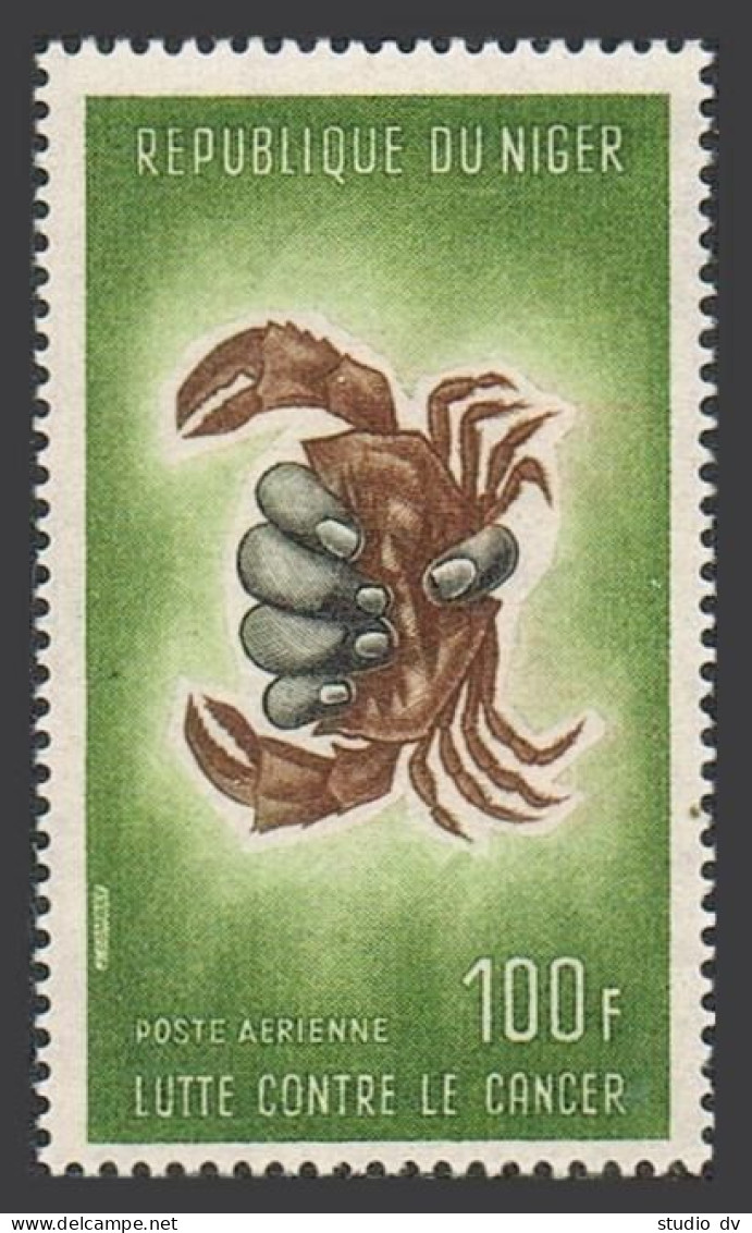 Niger C50,MNH.Michel 103. Prevent Cancer 1965. Hand Crushing Crab. - Niger (1960-...)