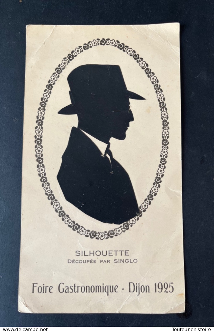 Silhouette Découpée Foire De Dijon 1929 Identifié Edouard Elkaim Judaica Juif ( Ref Alb2 ) - Silhouette - Scissor-type