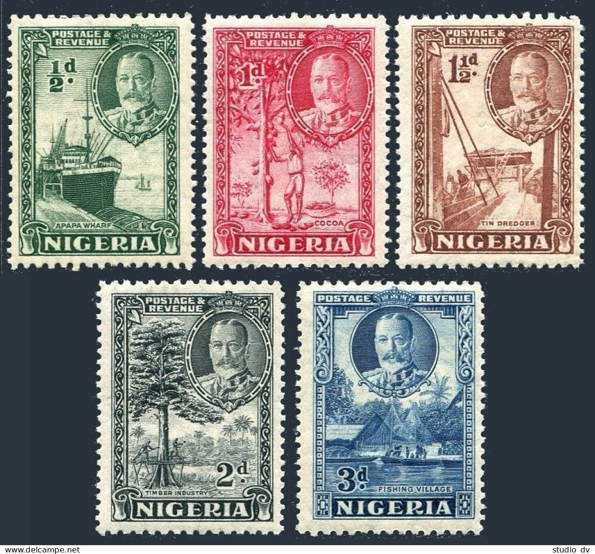Nigeria 38-42, Hinged. Michel 31-45. King George V, 1936. Wraft, Cacao, Timber, - Nigeria (1961-...)