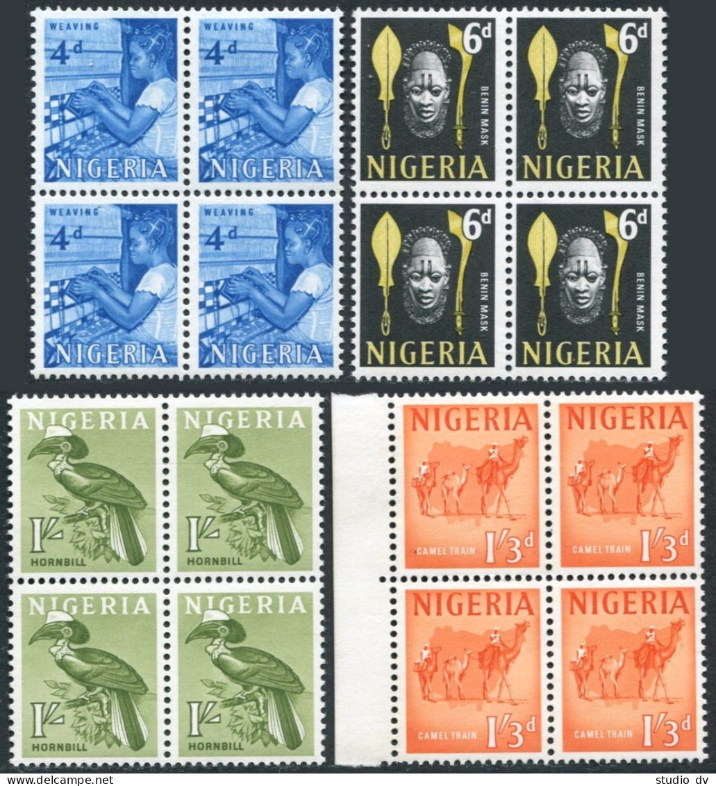 Nigeria 106-109 Blocks/4,MNH. Weaver,Benin Mask,Yellow-casqued Hornbill,Camel. - Nigeria (1961-...)