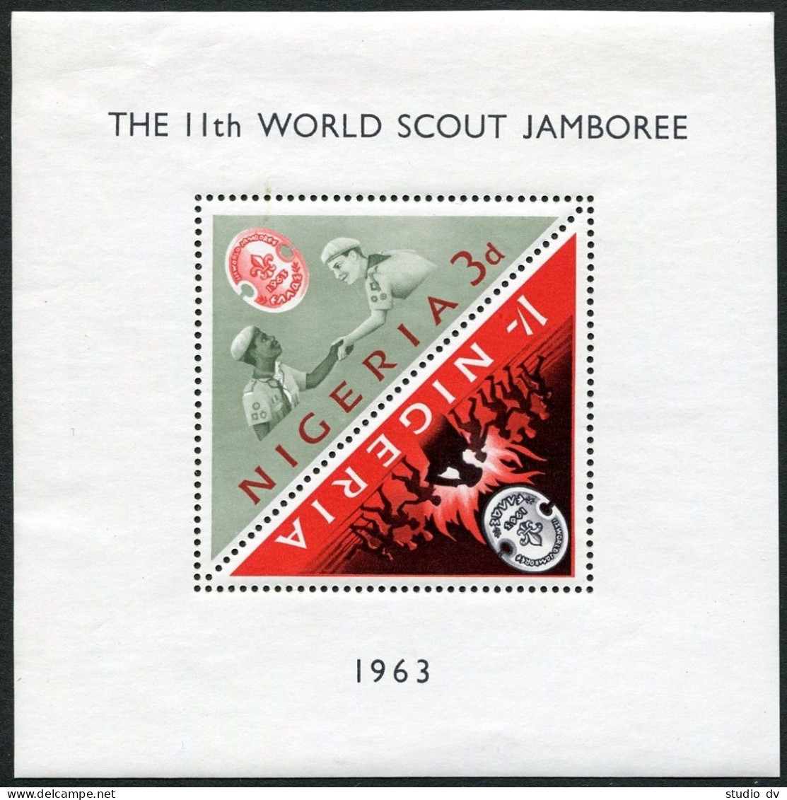 Nigeria 146a Sheet,MNH.Michel Bl.1. 11th Boy Scout Jamboree,1963. - Nigeria (1961-...)