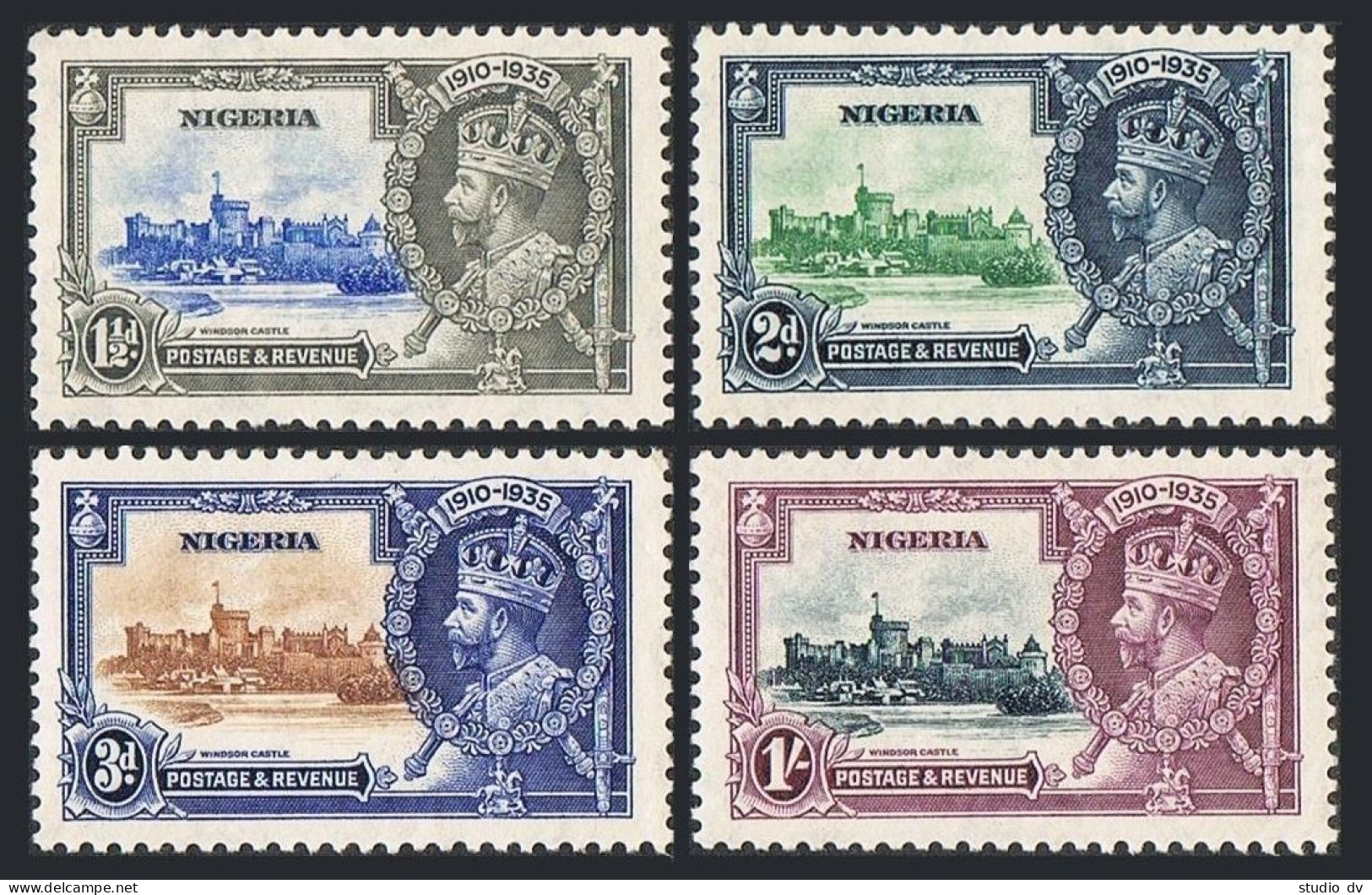 Nigeria 34-37, Hinged. Mi 27-39. King George V Silver Jubilee Of The Reign,1935. - Nigeria (1961-...)